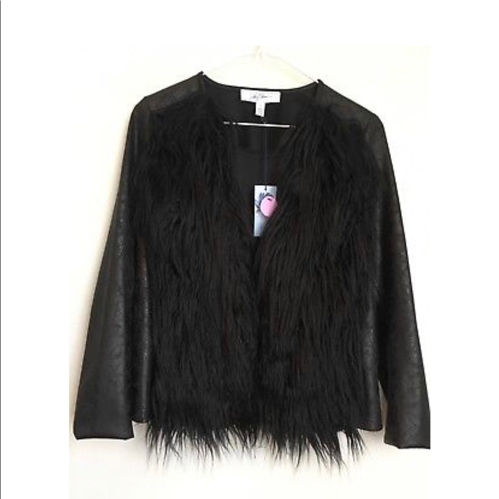 “Libby Edelman” Faux Leather Fur Jacket